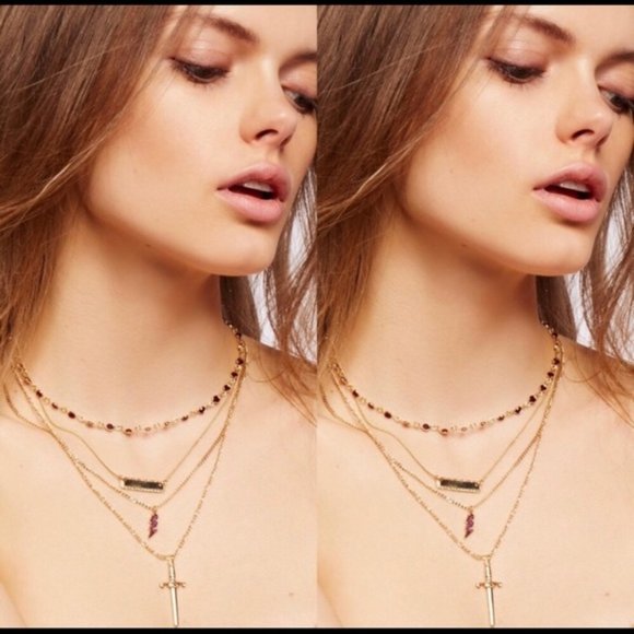 Free People Jewelry - Free People gold layered lightening necklace NWOT